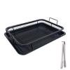 Bandeja De Hornear Bandeja para hornear en microondas Cestas para barbacoa Herramientas Accesorios para freidoras de aire (rectángulo negro)