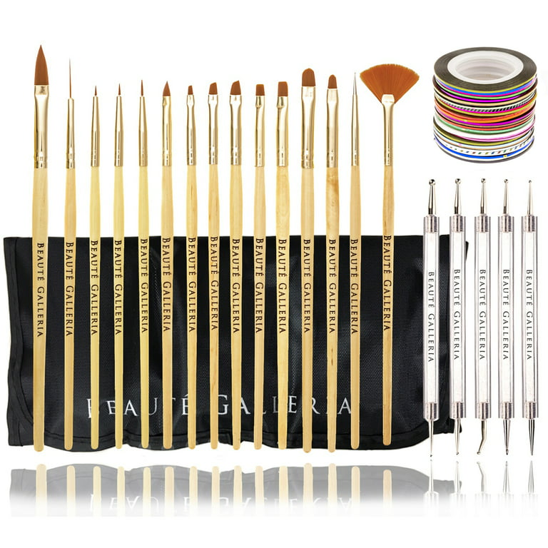 5Pcs Metal Handle Nail Brush Set Liner Pen For Stripping Nail Art