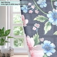 thumbnail image 4 of Elegant Pink and Blue Flowers Semi Sheer Curtains for Living Room Bedroom Set of 2 Insulated Window Drapes, 4 of 6