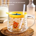thumbnail image 3 of Cateissary Bonita taza de agua portátil con diseño de animales, repuesto para niños, taza de paja para desayuno, leche, dormitorio, café, bebida Utensilios de cocina Cateissary HA082033-03, 3 of 6