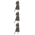 thumbnail image 3 of yingyy 1/2/3 Polyester Robe de Nuit Femme Décontractée Col Rond Manches Longues Double Poche Respirante Robe de Maison Vêtements de Nuit Noir P 3 Pcs, 3 of 6
