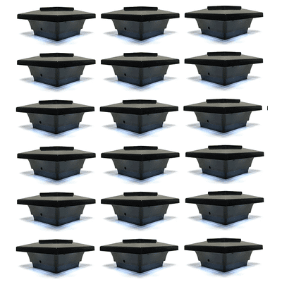 Garden Sunlight 24 Pack Solar Post Cap Lights – Low Profile 4 SMD LED – Black – Fits 4x4 Vinyl & Wood Posts – PL251B