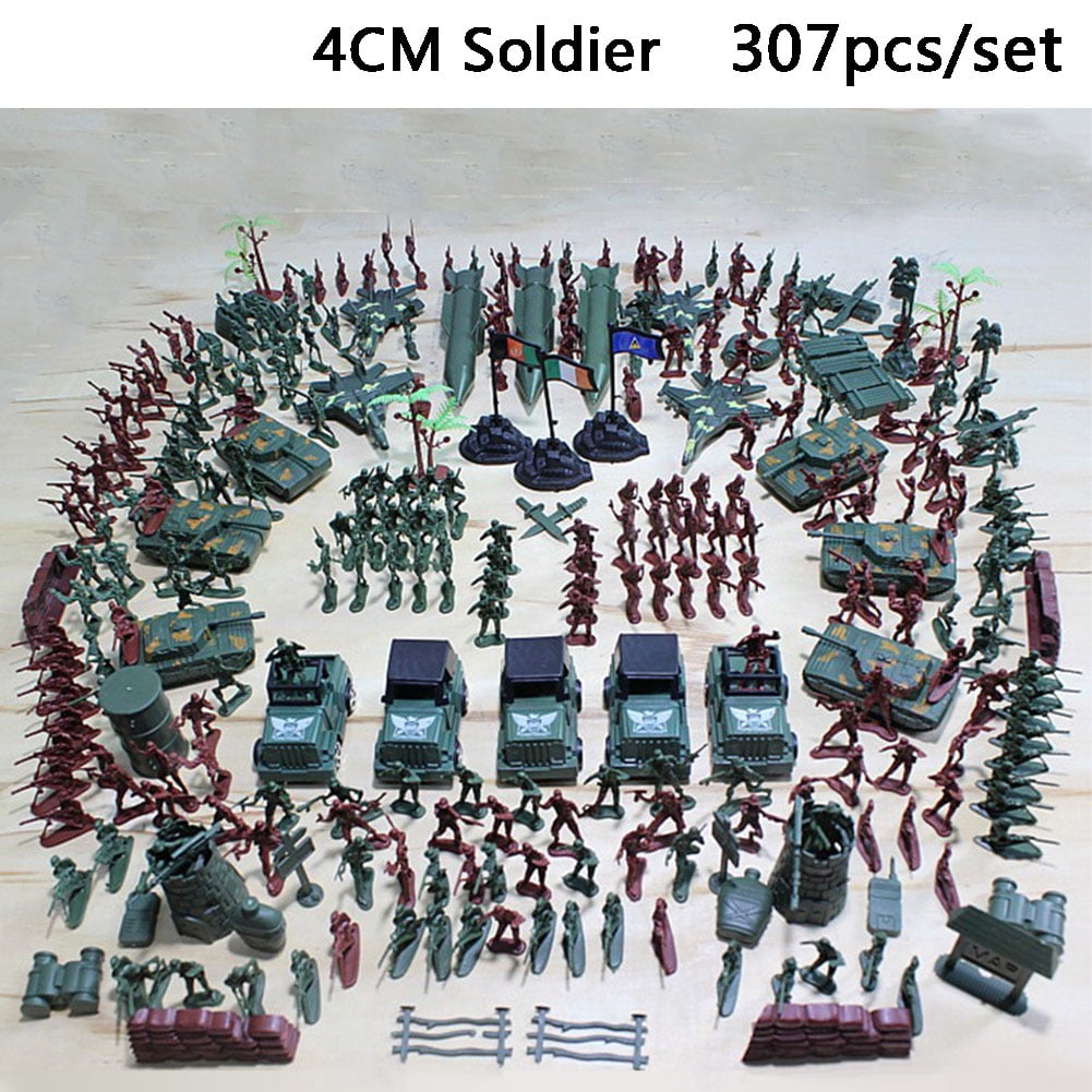 307pcs/lot Military Plastic Soldier Model Toy Army Men Figures Accessories Kit Decor Play Set
