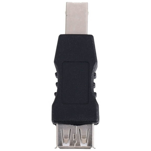 USB printer adapter type A female - B male black silver tone