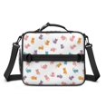 thumbnail image 2 of Multicolor Cat White Pattern Insulated Lunch Bag with Shoulder Strap and Bottle Holder,Bento School Lunch Bag Box,11x9.5x3.5 Inches, 2 of 5
