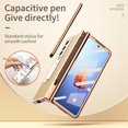 thumbnail image 2 of ELEHOLD Luxury Plating Case for Samsung Galaxy Z Fold 4 2022 Lychee Pattern Case Tempered Glass Screen Protector Hinge Protection S Pen Slot Shockproof Durable Anti-Scratch Case, Gold, 2 of 7