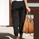 thumbnail image 5 of Puntoco Moda Mujer Tallas grandes Cordón Casual Sólido Elástico Cintura Bolsillo Pantalones sueltos Puntoco Puntoco-1788, 5 of 9