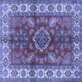 thumbnail image 1 of Ahgly Company Indoor Square Geometric Blue Traditional Area Rugs, 7' Square, 1 of 4