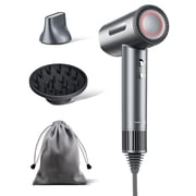 Kauoo Ionic Hair Dryer, High Speed Blow Dryer with Diffuser & 110,000 RPM Brushless Motor for Fast Drying, Gift for Christmas Day, Gray