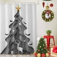 thumbnail image 5 of Christmas Tree Shower Curtains for Bathroom, Abstract Grey Trees Elk Gift Bird Star Art Waterproof Fabric Shower Curtain for Bathroom Bathtub Decoration, Machine Washable, 54x"78", 5 of 9