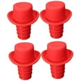 thumbnail image 4 of WHAMVOX Silicone Wine Bottle Stopper with Hat Design for Party Favor Red Color Fits Most Bottles, 4 of 8