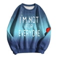 thumbnail image 4 of Sweatshirts for Women Trendy Plus Winter Loose Crew Neck Long Sleeve Bell Cold Shoulder Curve Hem Graphic Leisure Cotton Sweatshirt Pullover(Blue,XXL), 4 of 4