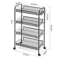 thumbnail image 3 of KK KINGRACK 4 Tier Metal Rolling Cart, Storage Cart with Wheels, Utility Cart for Office,School, Organize, Black, 3 of 9