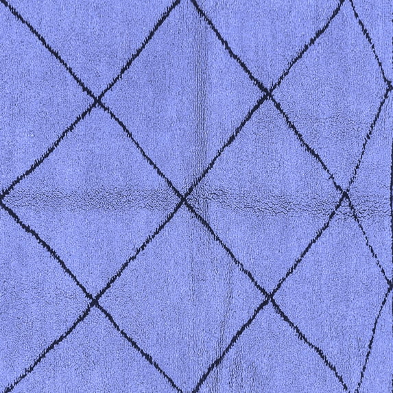 Ahgly Company Indoor Square Solid Blue Modern Area Rugs, 8' Square