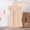 Beige, variant on JUSLIO Girls Flying Sleeve Dress Solid Crew Neck Sleeveless Casual Dresses Size 2 Y