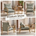 thumbnail image 5 of UBesGoo Modern Accent Chair with Lumber Pillow, Comfy Wood Armrests Armchair, Chenille Fabric Single Sofa with Metal Frame for Living Room, Gray-Green, 5 of 8
