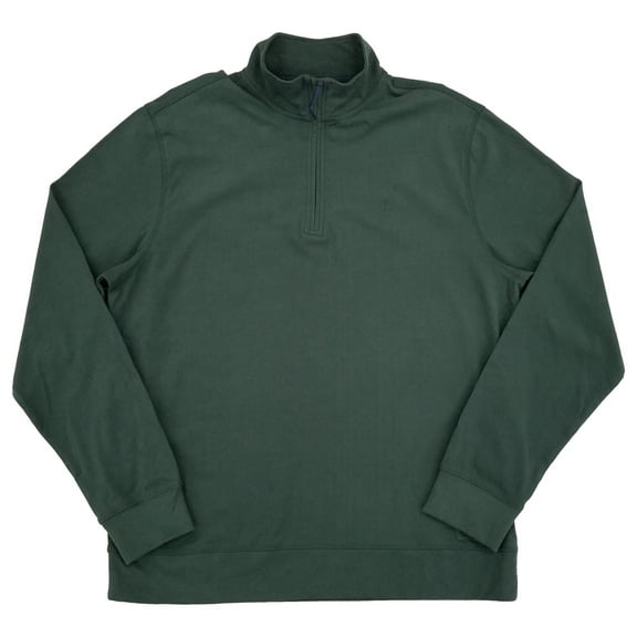 IZOD Mens Big & Tall Green Mock Neck Quarter-Zip Pullover Sweatshirt 4XLT