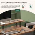 thumbnail image 6 of Huuger 47 inch Computer Desk with LED Lights & Power Outlets, Office Desk with 3 Storage Drawers, Gaming Desk, Home Office Desk, Rustic Brown, 6 of 10