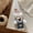 Navy blue overalls with a white bear pendant, variant on New Korean ins cartoon Santa Claus and bear felt fabric pendant, cute keychain bag accessory for women