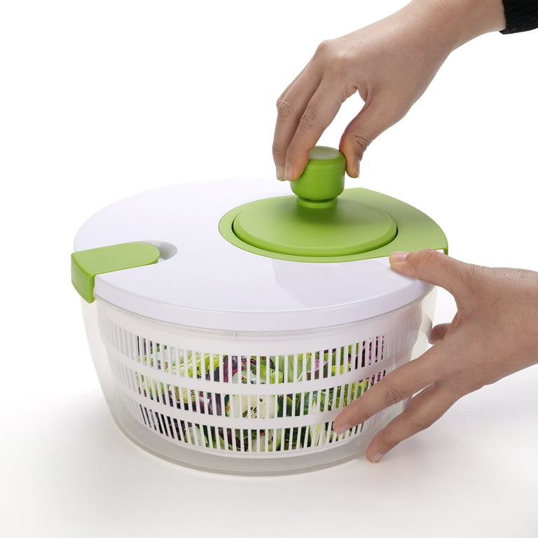 Mainstays Salad Spinner 4QT Greens Herbs Vegetable Dryer, Green