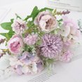 thumbnail image 2 of Cateissary Decoración para el hogar, flor de peonía Rosa Artificial, tela de seda, ramo de flores falsas, accesorio de fotografía para fiesta de Flores artificiales morado claro PC 1 Cateissary HA6619-05B, 2 of 6