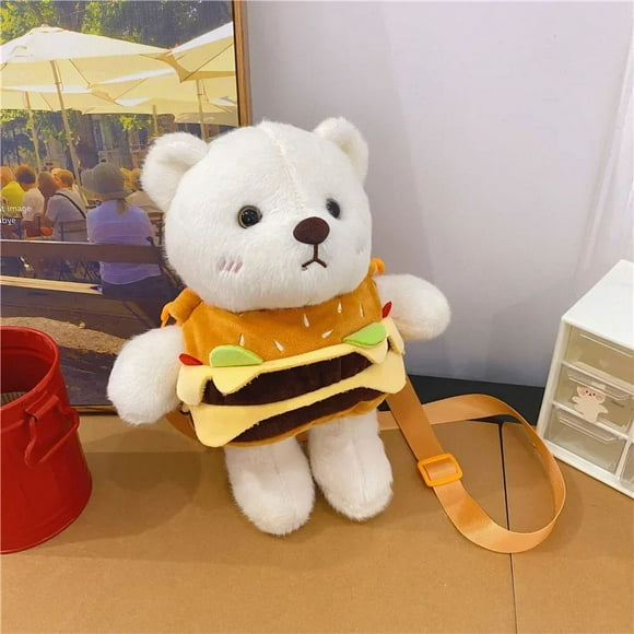 Cartoon Doll Burger Bear Cute Plush Lena Bear Messenger Bag Little Bear Bag Boys Girls Anime Kawaii Cartoon School Bag Mochila