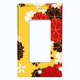 thumbnail image 5 of Metal Light Switch Plate Cover Japanese Flower Pattern Yellow Wallpaper FLW044, 5 of 13