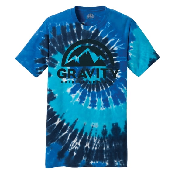 GOC Water-Based Print Tie-Dye T-Shirt - Ocean Rainbow - Navy Ink - L