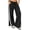 Black, variant on Lace Side Stripe Sweatpants for Women Ghalytn Drawstring Wide Leg Pants - Loose Casual Trousers with Side Pockets and Split Hem