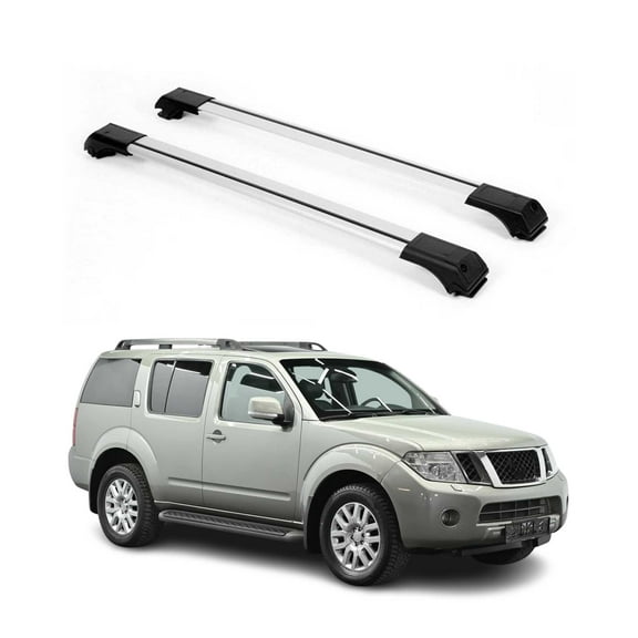 OMAC Raised Roof Rack Cross Bars Carrier for Nissan Pathfinder 2005-2012 Gray 2Pcs
