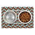 thumbnail image 1 of Mid Century Pet Mat for Food and Water, Herringbone Pattern in Retro Colors Simple Funky Design of Classic Mosaic Tile, Non-Slip Rubber Mat for Dogs and Cats, 18" X 12", by Ambesonne, 1 of 2