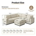 thumbnail image 4 of Magic Home 100.5" Modular Sectional Sofa, Modern Chenille U Shaped Cloud Couches Beige Couch for Living Room, Apartment, Office, 6-Seat, Beige, 4 of 12