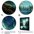 thumbnail image 3 of Designart "Aurora Reflections of Northern Lights II" Landscapes Framed Wall Art - Traditional Green Northern Lights Living Room Framed Canvas Art, 3 of 6