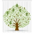 thumbnail image 1 of Ambesonne Tree Shower Curtain, Fig Leaves Form Composition, 69"Wx75"L, Green Brown White, 1 of 2