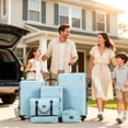 thumbnail image 3 of Travelhouse 5-Piece Hardside Luggage Set Spinner Lightweight Suitcase with TSA Lock & Duffel Bag,Light Blue, 3 of 11