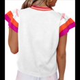 thumbnail image 2 of Hauts d'Été pour Femmes à Manches Cap, Décontractés, Col Ras du Cou, Coupe Ample, Tricot, Chandail Léger, Haut, Blanc, P, 2 of 7