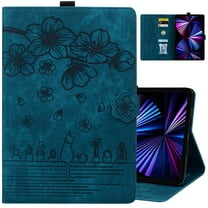 Dteck Folio Case for Amazon Kindle Scribe 10.2 Inch 2022 Released, Embossed PU Leather Stand Cover with Card Slots,Blue