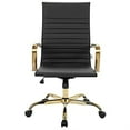 thumbnail image 1 of LeisureMod Harris High-Back Faux Leather Office Chair With Gold Frame, 1 of 2