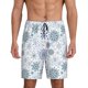 thumbnail image 1 of Balery Retro ice blue snowflakes Pantalones cortos de pijama de punto de algodón para hombre con cinturilla y bolsillos-Small, 1 of 6