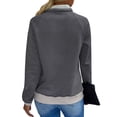 thumbnail image 7 of HUBERY Women Drwastring Pocket Stand Collar Long Sleeves Sweatshirt, 7 of 7