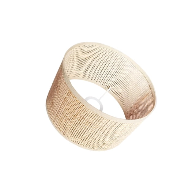 Advancent Pantalla tejida instalación fácil durable del amarillo de de bambú para el efecto de luz de la lámpara de Iluminación novedosa Beige 22x14cm