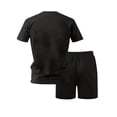 thumbnail image 4 of TKKCS Mens 2 Piece Activewear Sets- Short Sleeve Crew Neck T-Shirt and Drawstring Shorts Pullover Summer Casual Lightweight Tracksuits Outfits Black Size 2XL, 4 of 6