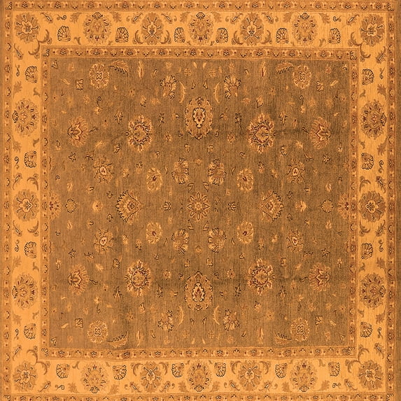 Ahgly Company Indoor Square Oriental Orange Traditional Area Rugs, 3' Square
