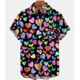 thumbnail image 3 of Camisas hawaianas 2024 para hombres, divertidas, con temática de amor, de gran tamaño, de manga corta, ropa juvenil y vital para las fiestas, blusa con cuello vuelto, 3 of 5