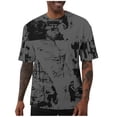 thumbnail image 2 of Tqyyweavej Mens Plus Size Hipster Hiphop T-Shirts Longline Print Crewneck Shirts Oversized Baggy Color Block Short Sleeve Tops, 2 of 7