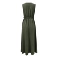 thumbnail image 4 of Summer Dresses for Women 2026 Flowy Casual Midi Dress V Neck Beach Vacation for Wedding Guest Party Vacation(Green,S), 4 of 5