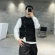thumbnail image 4 of Suéteres de punto para hombres Chaleco sin mangas Ropa para hombre Cuello redondo Botones Chaleco de cuello redondo Verde Y2k Ropa de calle Over Fit Tejido, 4 of 4