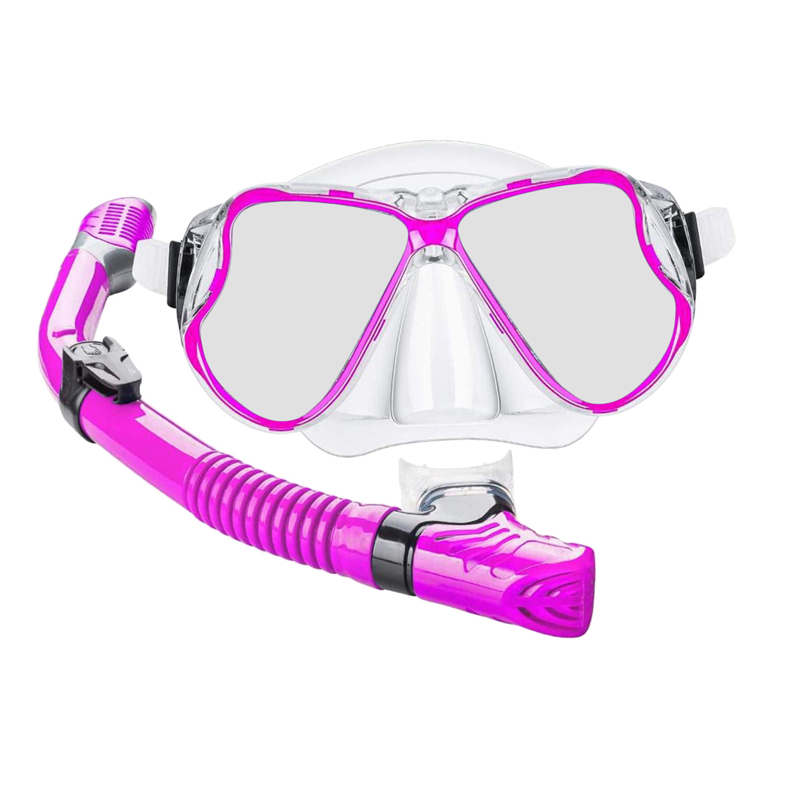 Dry Snorkel Set Anti-Fog Diving Mask Swimming Anti-Leak Wide View Diving Goggles 
