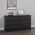 thumbnail image 2 of Prepac Astrid Black 6-Drawer Dresser, 2 of 6