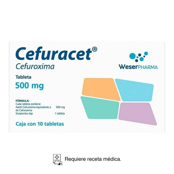 Cefuracet Cefuroxima 500 mg 10 tabletas recubiertas